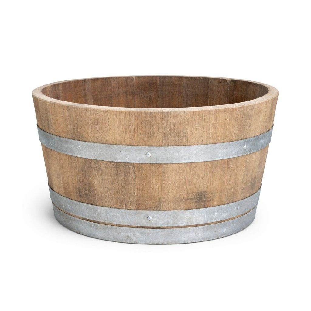 Houten Ton Plantenbak Half 'Wijn'