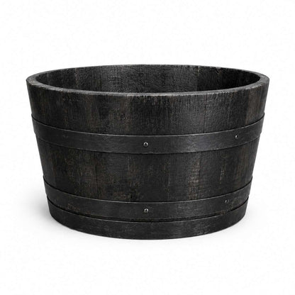Houten Ton Plantenbak Half 'Zwart'