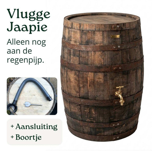 Houten Regenton + Aansluitset
